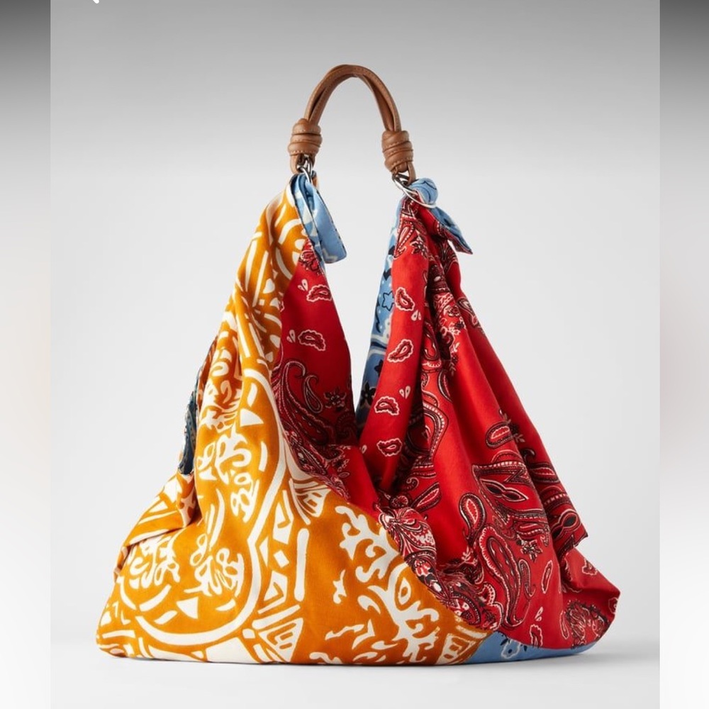ZARA SCARF SHOULDER BAG NWOT boho summer oversized